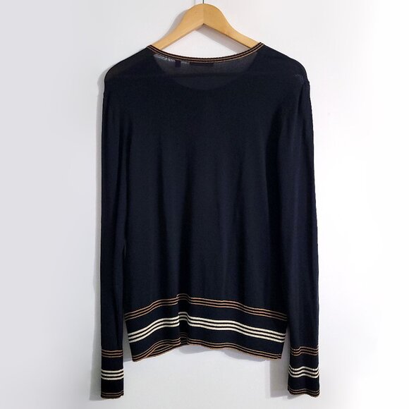 Anne Klein Womens Button Up Cardigan Sweater Size XL Black Office Corporate Goth - Picture 2 of 10